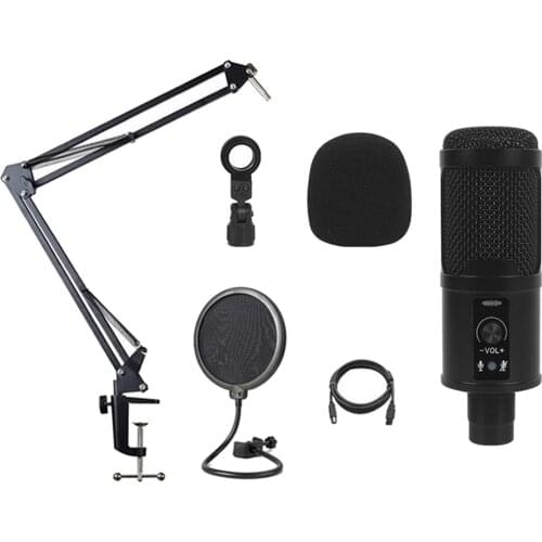 USB Microphone Condenser Microphones Computer Mic Kits with Anti-spray Net