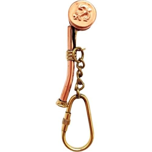 Anchor Embroidered Brass Keychain