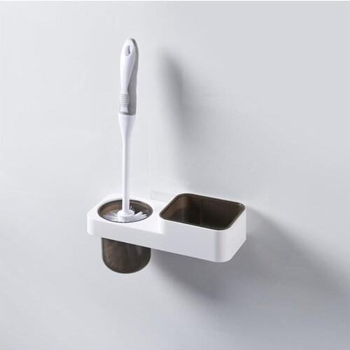 Plastic Paste Toilet Brush Set Toilet Cleaning Brush Take-in Box Creative Brush Holder Bathroom Toilet Clean Tool 10420E