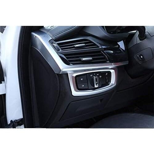 ABS Chrome Car Front Headlight Switch Cover Frame Trim Sticker 1pc For BMW X5 F15 2018-2014