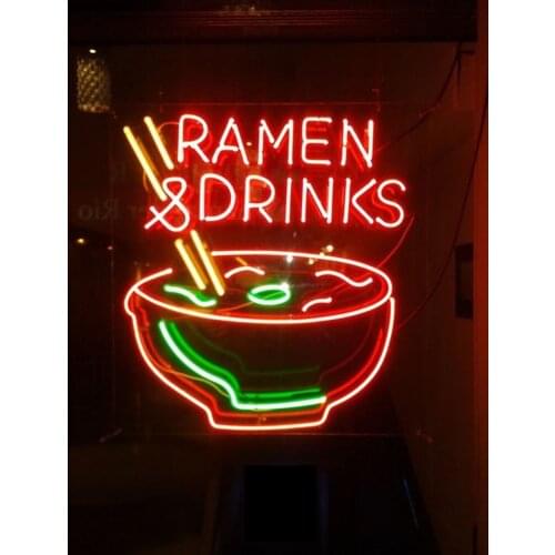 Neon Sign For Ramen drinks Glass Tube wine Commercial shop Lamp resterant Display advertise custom DESIGN Impact Attract light