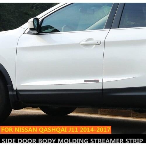 Stainless Steel Side Door Body Molding Streamer Strip Cover Trim Kit Protector For Nissan Qashqai J11 2014 2015 2016 2017