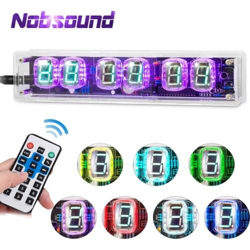 Nobsound IV-22 VFD Tube Clock Kit / Assembled NixieTube Era Home Colorful Alarm Digital Clock Remote Vacuum Fluorescent Display