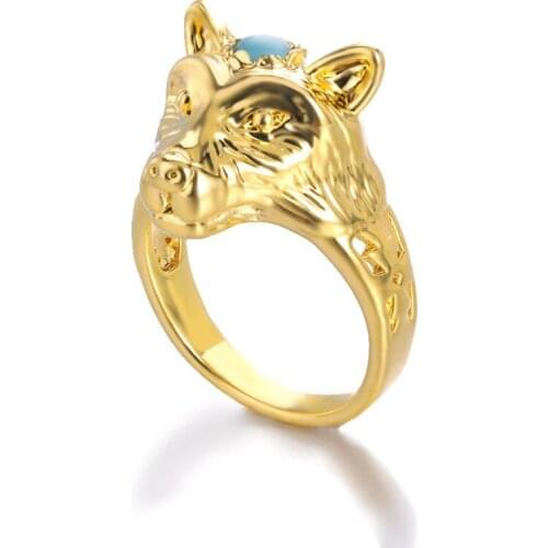 New Fashion Viking Warrior Wolf Head Rings for Men Punk Jewelry Retro Male Ring Hip Hop Finger Bands Stainless steel Jewelry