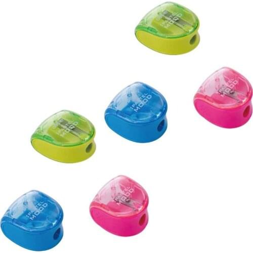 Back to School Supplies Plastic Pencil Manual Pencil Sharpener Handheld Mini Pencil Sharpener,Random Color 6Pcs