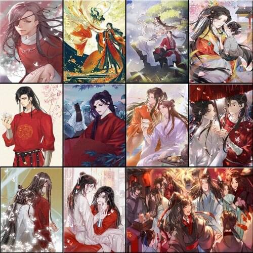 Full Drill Diamond Painting Anime Tian Guan Ci Fu Diamond Mosaic Cartoon Embroidery Heaven Officials Blessing Cross Stitch Set