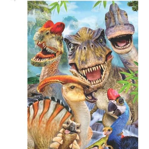 Full Square round Diamond Mosaic Cross Stitch Diamond Embroidery Dinosaur Diy Diamond Painting cartoon Home Decoration