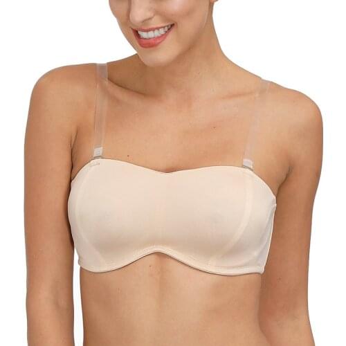 Full Cover Women Bra Strapless Adjusted Strap Silicon Underwire Padded Removable A B C D DD DDD E F G 32 34 36 38 40 42 44 46 48