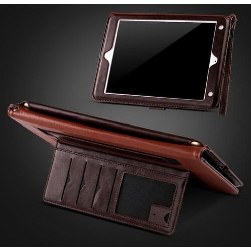 YXAYN Luxury Leather Business Folio Stand Pocket Auto Wake Smart Cover For Apple iPad Air 1 Air 2 Case bag