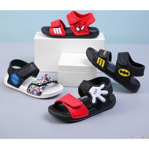 Summer Baby Boy Non-slip Beach Shoes Girl Open Childrens Sandal Mickey Spiderman Wild Boy Shoes Student Soft Toddler Kid Sandal
