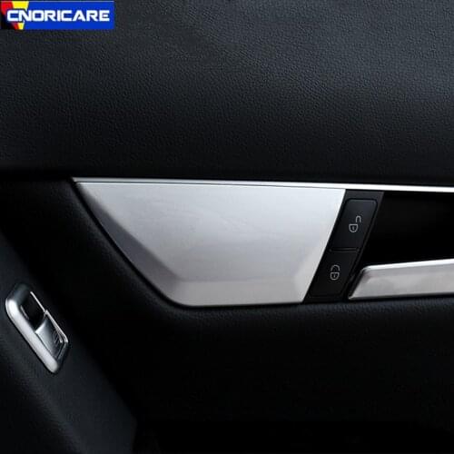 Car Styling The Seat Adjustment Panel Decoration Sticker Trim For Mercedes Benz C Class W204 2008-2013 LHD Door Modified Decals
