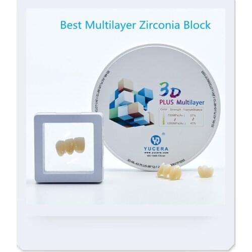 Dental zirconia block yucera 3D multileer disc for CAD/CAM system/dental zirconia for lab