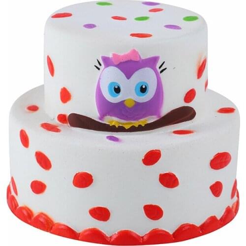 Super Jumbo Double Owl Cake Squishi PU Simulation Squishy Slow Rising Scented Soft Kids Stress Relief Squeeze Toys 11.5*9 CM