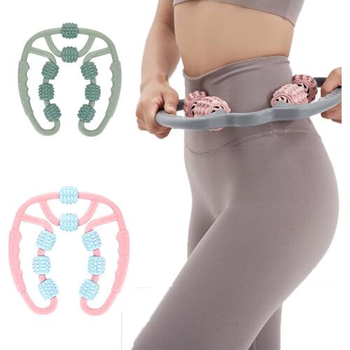 Yoga Massage Roller Yoga Exerciser Wheeled Relaxation Muscle Fascia Stretching Yoga Assistant Pilates Exercise Yoga Equipment