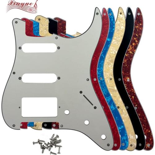 Pleroo Guitar Parts - For US 57' 8 Mounting Screw Hole Standard St HSS Strat Guitar Pickguard Multiple Colour