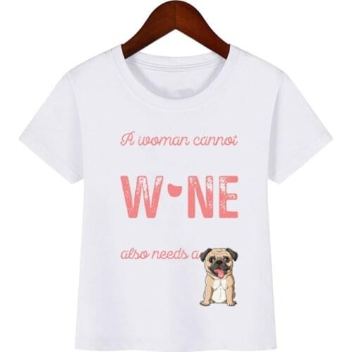 Funny t shirt for girls boys cool pug Roller skating animal print tshirt camisetas kawaii kids clothes dog lover t-shirt boys