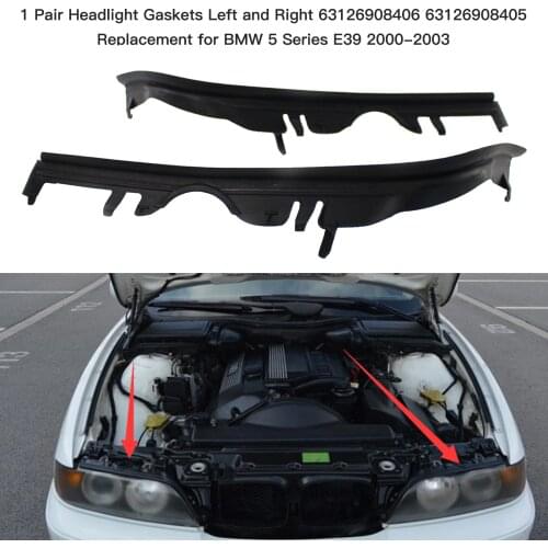1 Pair Headlight Gaskets Left and Right Replacement for BMW 5 Series E39 525i 528i 530i 540i M5 2000-2003