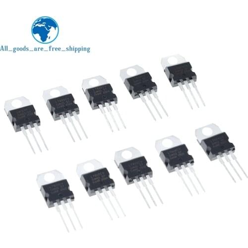 TZT Lm317t L7805 L7806 L7808 L7809 L7810 L7812 L7815 L7818 L7824 Transistor Assortment Kit 10value 50pcs Voltage Regulator Box