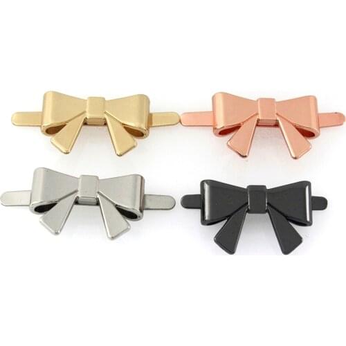 2pcs Metal Bowknot Buckle Fashion Durable Shoes Clip Clasp for DIY Handbag Bag Garments Hardware Closure Bag Parts Accessories