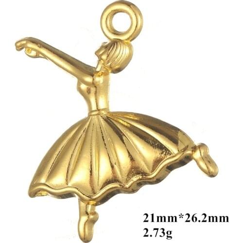 2021 NEW Ballet charms Jewelry Shiny Silver Plated Ballerina Dancing Girl Charm Wholesale
