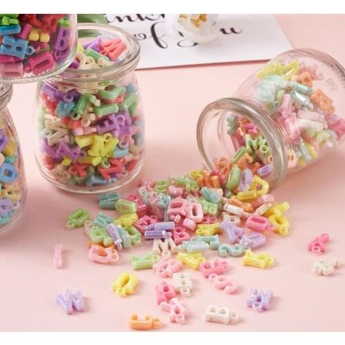 240g Alphabet Acrylic Pendant Charms Colorful Opaque 26 Letters Tiny Dangle Beads for DIY Bracelet Necklace Jewelry Craft Making