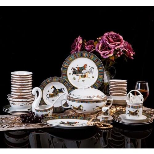 28 -60 ceramic tableware Jingdezhen ceramic European-style dishes set household combination set