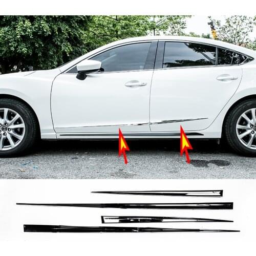 4pcs For Mazda 6 Atenza 2014-2018 Body Side Molding Trim Chrome Stainless Steel car styling accessories
