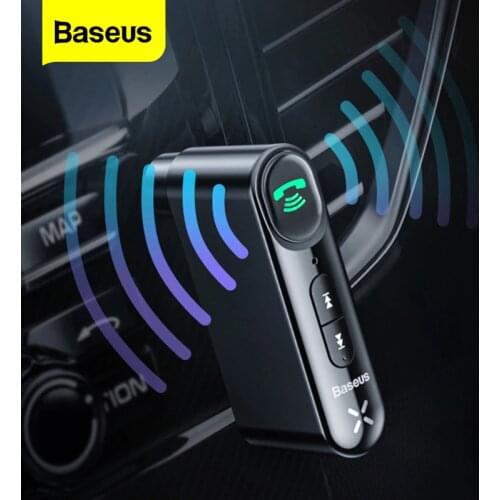 Baseus Bluetooth Receiver 3.5mm Wireless Audio Receiver Auto Bluetooth 5.0 Adapter For Car Speaker Headphone Handsfree With Mic