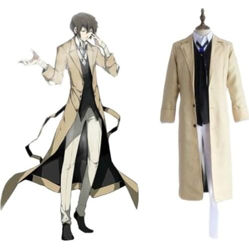 Bungo chiens errants arme agence de dtective Osamu Dazai Cosplay Trench Coat Costume pantalon gilet littraire chiens errants Cos