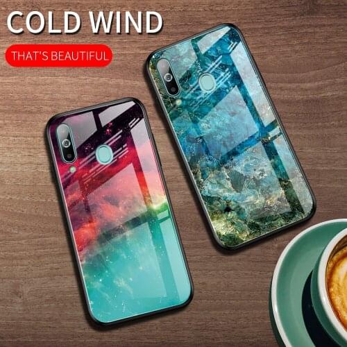 A40 Tempered Glass Case for Samsung Galaxy A50 Glossy Stained Gradient Colorful Cover for Samusng A60 Fundas for A70 Capa