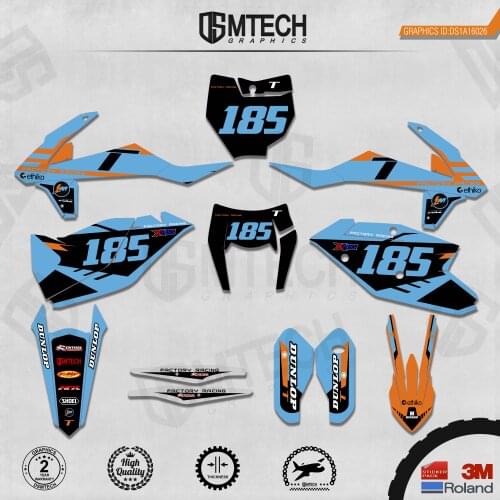 DSMTECH Customized Team Graphics Backgrounds Decals 3M Custom Stickers For KTM 2017-2019 EXC 2016-2018 SXF 026