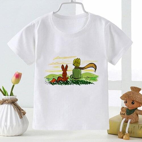 Aesthetic Baby Kids Summer Casual Clothing Soft Cozy Fabric T-shirt Little Prince Printed Korean Harajuku Girl Boy T-shirts