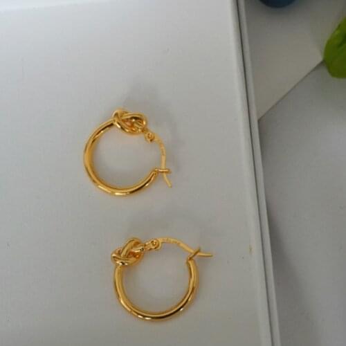 French retro net red simple knotted knot earrings female winter small crowd