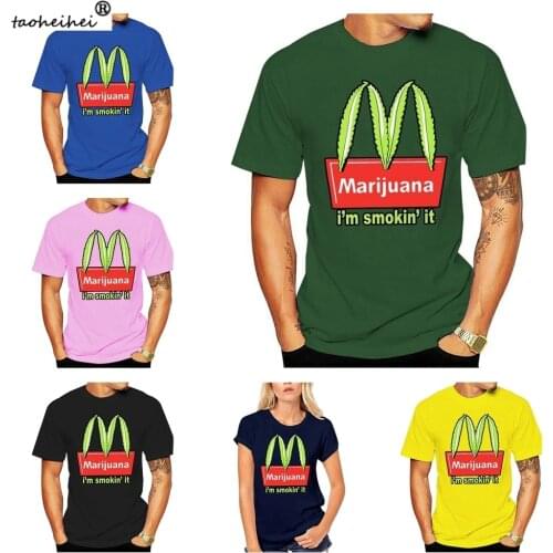 Tee Cool Matrix Movie T-shirts Men T Shirt Mcdonalds Harajuku Streetwear Shirt Men Im Smoking It Stoner Weed Pot 420 Black