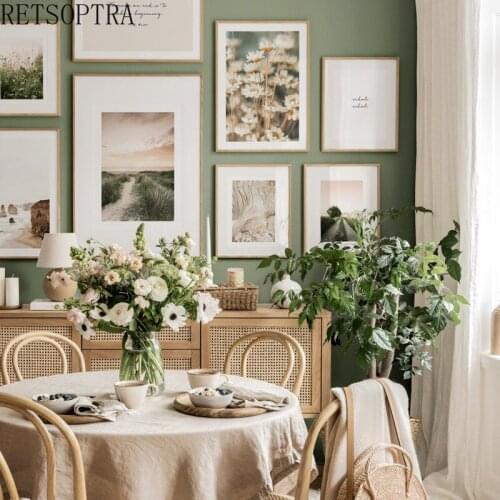 Natural Landscape Canvas Painting Nordic Poster Art Print Modern Wall Picture for Home Decoration Flower Tree