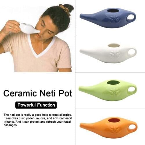Ceramic Neti Pot Nose Washing Kit High Quality Safe Treat Allergies Spout Pot Sinus Rhinitis Allergy Cleaning Equipment Pots