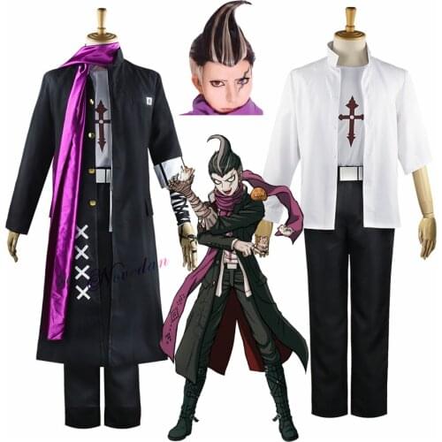 Anime Danganronpa Goodbye Despair Gundham Tanaka Cosplay Costume Jacket Coat Sarf Uniform Wig Full Set For Men Women Halloween