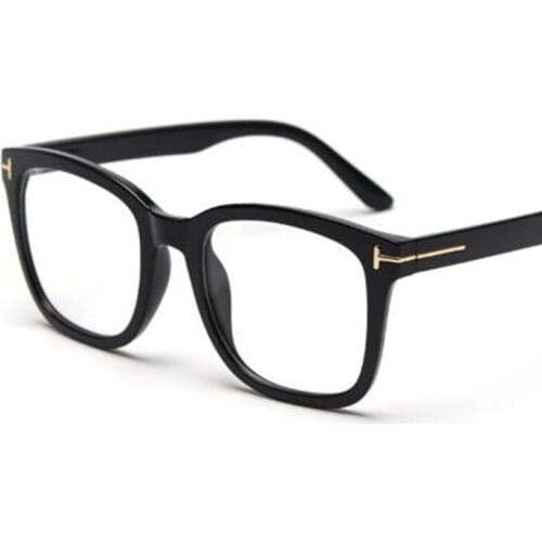 Black Square Optical Glasses Degreeless PC Frame Women Men Transparent Computer Glasses Vintage Spectacle Frame High Quality