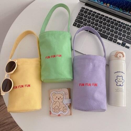 Yeqofcd Simple Water Bottle Bag Candy Color Portable Umbrella Bags Travel Kettle Pouch Handbag Hand Carrying Canvas Totes