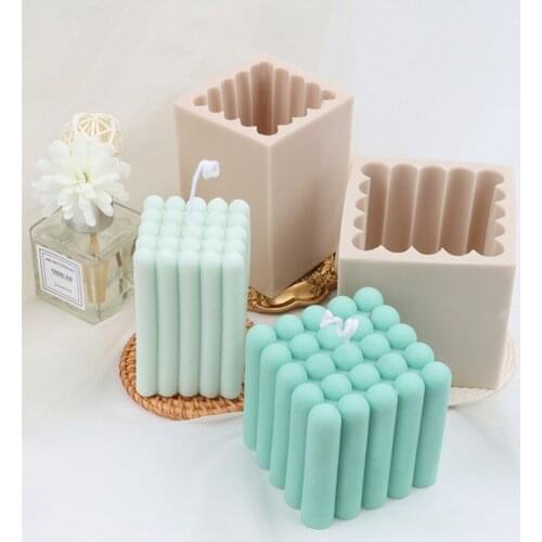Rectangle Silicone Candle Mold Diy Cuboid Aroma Square Soap 3d Stereo Decorating Plaster Supplies