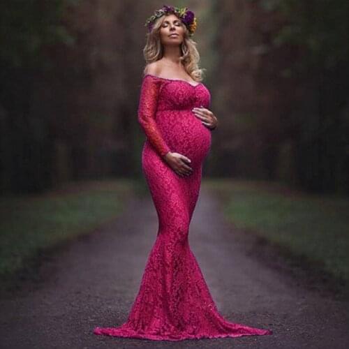 Maternity photography props maxi Pregnancy Clothes Lace Maternity Dress Fancy shooting photo summer pregnant dress S-3XL