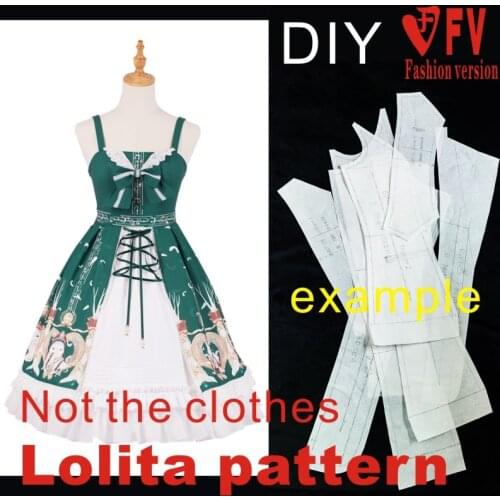Lolita Pattern Womens Princess Sling Dress 1:1 Garment Sewing Structure Drawing LOLI-7