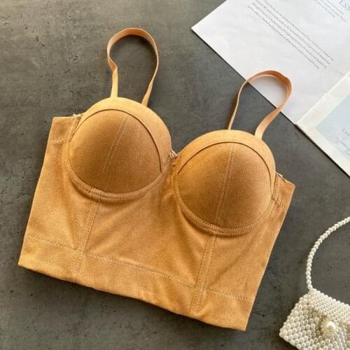 EU and USA Style Sexy Bra Top Outer or Inner Wear Women Retro Spaghetti Strap Short Tube Top Bra Top TN1208