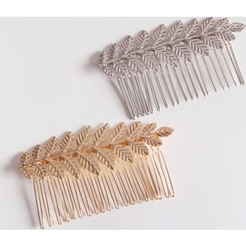 Bridal Comb Wedding Accessories Bridal Gold Silver Color Fashion Womens Leaves Comb Bridals Headpiece Wedding Hair Jewelry