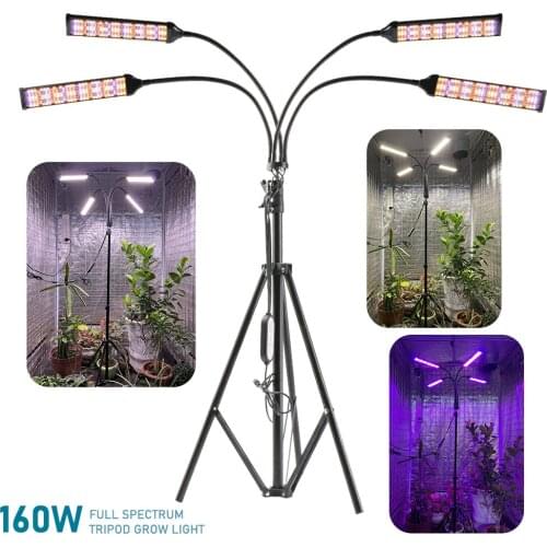 160W Led Grow Light Full Spectrum 3 Modes Growing Led Lamp For Indoor Plants Greenhouse Grow Tent Separable Control Timing