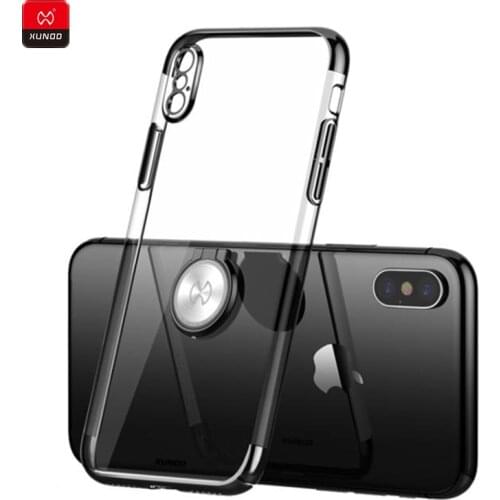 XUNDD Ultra thin Transparent Case New For iPhone X Xs Max Xr Phone Luxury Plating PC logo Protective Back Cover Cases coque cute