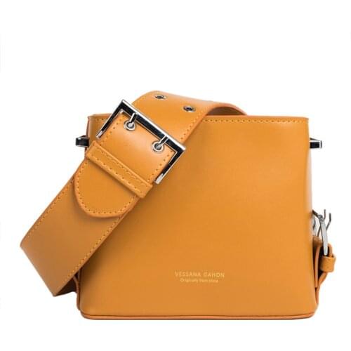 Vintage Women Bucket Bags High Quality PU Leather Ladies Shoulder Bag Simple Casual Messenger Bag Women Bag