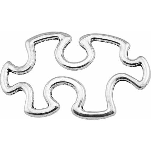 WYSIWYG 4pcs 41x25mm Pendant Big Puzzle Pieces Big Puzzle Pieces Charm For Jewelry Making Puzzle Piece Pendants