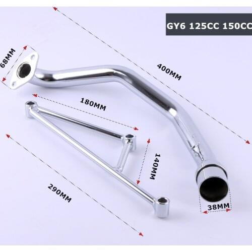 Scooter Exhaust Pipe Muffler Header with Mounting Bracket Set for GY6 125CC Engine GY6 125CC GY6 150CC motor exhaust Pipe