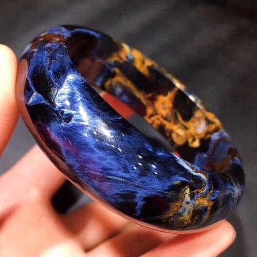 Genuine Natural Blue Pietersite From Namibia Gems Stone Woman Man Crystal Bracelets Bangle AAAAA Inner Diameter 58mm